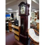A reproduction mahogany longcase clock by Fenclocks