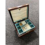 A Victorian rosewood mother of pearl inlaid sewing box