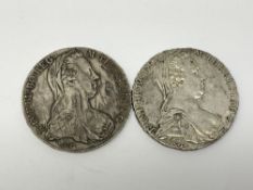Two Theresa Thaler coins 1780.