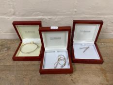 Three boxed pieces of Hot Diamonds silver jewellery; bangle,