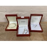 Three boxed pieces of Hot Diamonds silver jewellery; bangle,