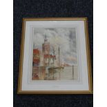 Louis van Staaten (Dutch 1859 - 1924) : Veere Zeeland, watercolour, signed, 40 cm x 31 cm, framed.