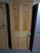 Four interior pine panel doors