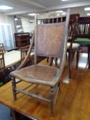 An Edwardian beech side chair