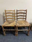 A pair of nineteenth century ladder backed chairs