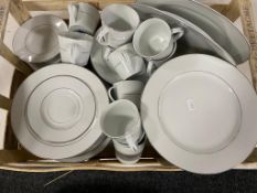 A box of Flirt by R&B white and silver dinner service
