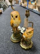 Two Owl figural table lamps