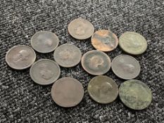 A bag of twelve George III pennies