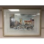 ** Greenwell : Cattle with Horses and Carts in Morpeth, watercolour, signed, dated '76,