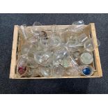 A tray of wine glasses,