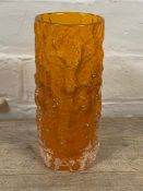 A Whitefriars tangerine bark vase, 19cm high,