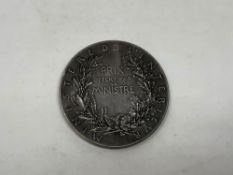 A French silver medallion - Ministere de L'interieur, O.Roty,65.5g.