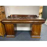 A nineteenth century mahogany pedestal sideboard