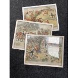 A set of three framed Hugh Thompson hunting prints