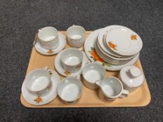 A tray of nineteen piece Bavarian china tea service