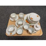 A tray of nineteen piece Bavarian china tea service