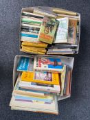 Two boxes of mid century and later books, novels,