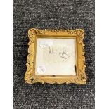 A small gilt framed autograph on paper,