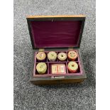 A Victorian mahogany sewing workbox