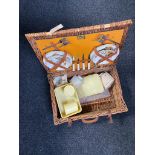 A wicker cased Braxton picnic set