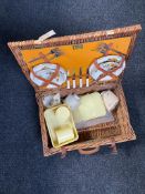 A wicker cased Braxton picnic set