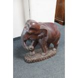 A large hardwood figure - Elephant, 66 cm height, 66 cm length and 27 cm wide.