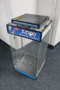 A Zippo counter top display cabinet