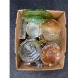A box of twentieth century glass ware,