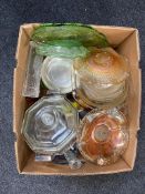 A box of twentieth century glass ware,