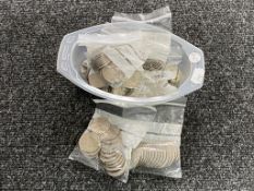 A tub of a quantity of mid 20th century British coins
