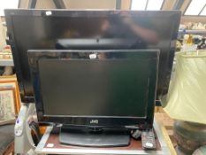 A JVC 19" LCD TV/DVD together with a Panasonic 32" LCD TV both with remotes