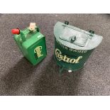 A vintage motor oil can together with motor oil dispenser