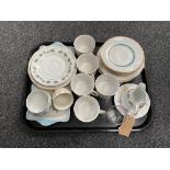 A tray of continental tea china,