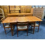 A 1960's/70's Scottish Beithcraft six piece teak dining room suite comprising of low sideboard,