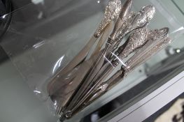 A group of silver including glove stretchers,