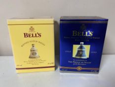 Two Bells Old Scotch Whisky decanters - 2007 & commemoration of Prince of Wales 50th Birthday,