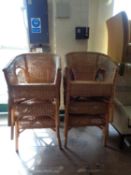 Six wicker stacking conservatory chairs