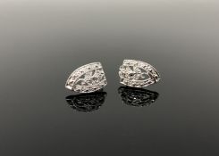 A pair of white gold diamond set earrings