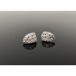 A pair of white gold diamond set earrings