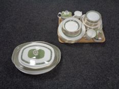 A tray of forty-four pieces of Royal Doulton Rondelay tea and dinner china,