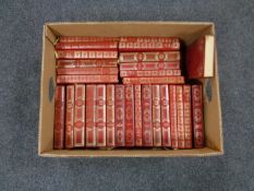 A box of leather bound Heron books,