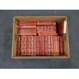 A box of leather bound Heron books,