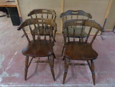 A set of eight pub style elbow chairs