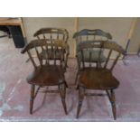 A set of eight pub style elbow chairs