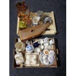 A zither, assorted glass ware,