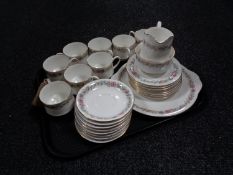 A tray of twenty seven pieces of Paragon Belinda tea china