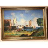 Continental school, fishing boats,