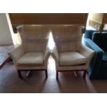 A pair of late twentieth century armchairs