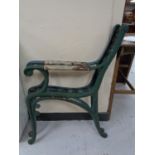 A set of cast iron bench ends