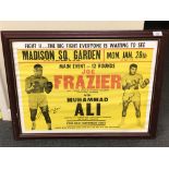 A lithographic boxing posster : Joe Frazier vs. Muhammad Ali, Madison Sq. Garden, Mon. Jan.